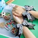WILLBOND 20 Pieces Soccer Hair Ties Elastic Soccer Ball Hair Accessories for Girl Women Player School Team Football Birthday Party (Black, White)