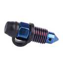 2 x Stainless Steel M10x1 1.25 Brake Bleed Nipple Screw Bleeder Fitting (Burnt Blue, M10x1.25)