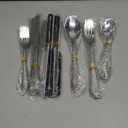 24 Pcs Silverware Set with Steak Knives Food-Grade Stainless Steel Flatware Set for 4 Mirror Cutlery Include Forks Spoons and Knives Set Dishwasher Safe Utensil Sets for Home Restaurant