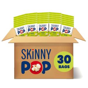 SkinnyPop Popcorn, Original, Whole Grain, Dairy-Free Snack, 0.65oz Bags (30ct) (EXP 08/12/26)