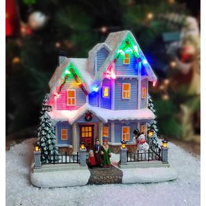 MOMENTS IN TIME 8.9H Polyresin LED & Musical Christmas Village House Battery Operated