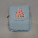 Crossbody Purse for Teen Girls Small Initial Cell Phone Toddler Purse Leather Triple Compartment Crossbody Bags (Icing Blue)