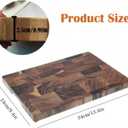 End Grain Cutting Board, 13.4" x 9.4",Acacia Cutting Board,Reversible Wooden Chopping Board, Butcher Block for Kitchen, Multipurpose serving board with Easy Grip Handle for cheese and charcuterie