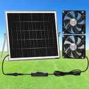 5.5" Solar Chicken Coop Fan 2 Kit, 20W Solar Powered Greenhouse Fan Outdoor Waterproof for Vent Exhaust & Intake, for Outside Shed Doghouse Ventilation Air Circulation Cooling