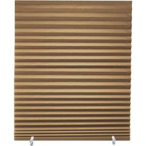 Changshade 6-Pack Pleated Paper Temporary Shades Light Filtering Cut to Size Temporary Paper Blinds for Indoor Windows of Office, Bedroom, Bathroom, Living Room, 48" W x 72" H, Brown