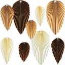 SUNBEAUTY Boho Paper Fans Party Decorations Paper Leaves for Decoration Natural Party Decorations Paper Fans Classroom Decoration Paper Fans Backdrop Decor Brown Birthday Decorations,Set of 9