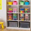 IRIS USA 6-Pack Storage Bins with Lids, 6 Quart - Crystal Clear, Shoe Boxes Stackable Containers Organize Shoes Closet Shelves, Teacher Tools Classroom Organization, Game - BPA-Free Plastic