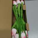 30pcs Real Touch Tulips PU Artificial Flowers, Fake Tulips Flowers for Arrangement Wedding Party Easter Spring Home Dining Room Office Decoration (Light Pink)