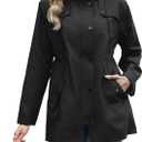 RUMIA Raincoat Women Waterproof Long Hooded Trench Coats Lined Windbreaker Jackets for Women 2026, L