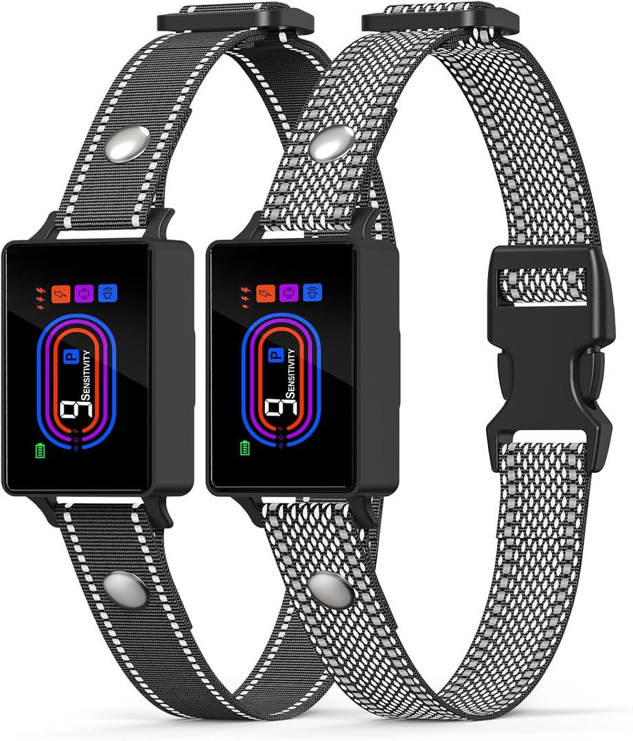 2 Pack Dog Bark Collar, 2025 Bark Collar for Large Medium Small Dogs 5-130 lbs - Smart Rechargeable Anti-Barking Training Collar with 10 Adjustable Sensitivity-Bark Collars with Beep Vibratio (2 Pack)