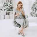 Mofri Showhow Platform Chunky Heels Women's Chunky High Heel Sandals Ankle Strap Open Toe Pump Bowknots Wedding Sandals for Wedding Bridal Party (Silver)