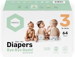 Clear+Dry Disposable Diapers | RashShield Protection, Leakproof Design, Hypoallergenic Diaper Set (Size 3 (192)