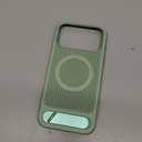 for Magnetic Heat Dissipatio case for iPhone 17 Pro Max, for MagSafe, Cooling Drop Protection, Adjustable Metal Kickstand, Vibrant Color Blocking Soft Silicone Material - Green