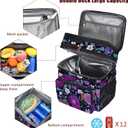 MIYCOO Lunch Bag & Lunch Box for Women Men, Double Deck Leakproof Insulated Soft Large Adult Camping Cooler bag for Work, Beach, Picnic, Travel (Purple Flower, 15L)