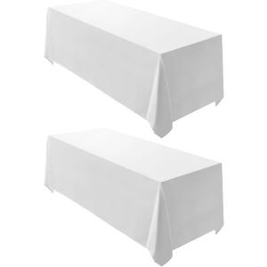 Surmente 2 Pack White Rectangle Tablecloth 90 x 132-inch Rectangular Polyester Table Cloth for Weddings, Banquets, or Restaurants