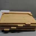 Fiery Chef 14.56"L x 11"W Bamboo Cutting Board Set of 4 - Wood Cutting Board Set with Holder, Chopping Boards Set with Food Icons, Juice Groove - Ideal for Meat, Fish, Bread, Vegetable, Fruit Chopping
