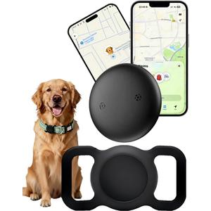 GPS Tracker for Dogs Collar (iOS & Android) - Dogs GPS Tracker Smart Pet Activity Tracker, No Subscription, Works with Google Find Hub & Apple Find My App, Anti-Lost for Keys, Pet Items Grey