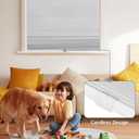 SEEYE No Drill Cordless Cellular Shades, Blackout Honeycomb Blinds for Indoor Window,Thermal Insulated Noise Reduction, Easy Install for Bedroom, Living Room, Office, White (34" W x 64" H)