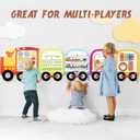 Joyreal Train Activity Wall Busy Board Panels - 8-in-1 Toddler Learning Activity Center - Wooden Montessori Sensory Toys for Playroom, Daycare, Classroom - Educational Toy for All-Round Development
