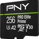 PNY 256GB PRO Elite Prime C10 U3 V30 A2 microSDXC Flash Memory Card  Ultra-Fast Speeds, Read 200MB/s, Write 150MB/s, 4K UHD, Full HD, UHS-I, for Smartphones, Drones, Action Cameras