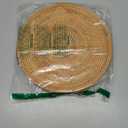 YANGQIHOME Rattan Round Serving Tray, Decorative Coffee Table Tray, Hand Woven Serving Basket with Handles, Ottoman Wicker Fruit/Bread Serving Basket, 13.8 inch (Natural)