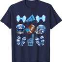 Dallas Coquette Bow Cheer Football Mom Women Girls Kids T-Shirt Navy Blue, M