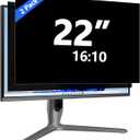 [2-Pack] 22 Inch Computer Privacy Screen for 16:10 Monitor, Removable Anti Glare Blue Light Filter & Anti-Scratch Protector Film - Eye Protection Privacy Shield for Desktop Monitors