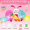 Elegear 6.1FT Easter Bunny & Eggs Inflatable Outdoor Decoration, Lighted Easter Blow Up with Happy Easter Carrot for Lawn, Garden, Yard, Holiday Party & Spring Decor