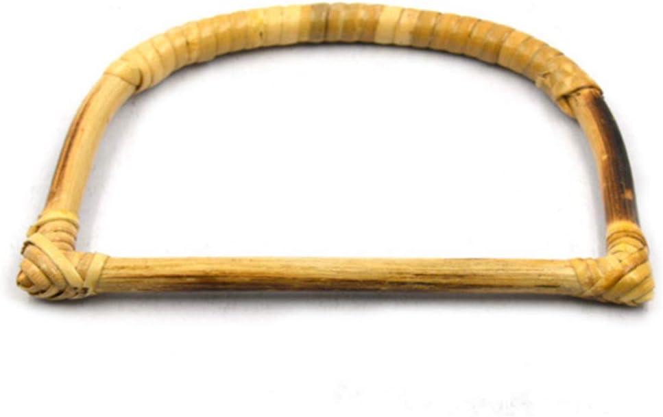 4pcs Purse Handles D Shaped Wood Handbag Handles Ring Replacement for Handcrafted Handbag DIY Bags Accessories (Random Color)