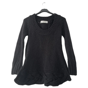 ZARA Black Wool Sweater, M, Black