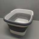 Beinilai Collapsible Foot Bath Basin for Soaking Feet,Foot Soak Tub,Plastic Foot Bucket with Handles and Massage Acupoint,Foldable Laundry Basket-Grey, 3.07"L x 13.03"W x 16.65"H