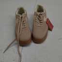 LUCKY STEP Women's Platform Fashion Sneakers Thick Sole Suede Genuine Leather Classic Rubber Gum Sole Low Top Casual Walking Shoes8.5