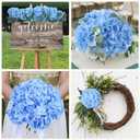 AVIVIHO 65pcs Blue Hydrangea Artificial Flowers Bulk (Not Squished, No Steaming Need) Silk Flowers with Stems Fake Flowers for Wedding Decor,Home,Baby Shower,Table Centerpieces Decoration