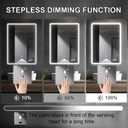 LED Bathroom Mirror, 20x28 in Vanity Mirrors with Backlit Lights for Shaving, Fogless Makeup Mirror Wall Mounted with Demister, Dimmable 3 Color Lighting, IP54, Hand Swipe, Vertically Only