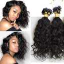 Natural Curly Extensions Human Hair Brazilian Micro Loop Ring Hair 1g/pcs 100pcs Pack Natural Color 24 Inch