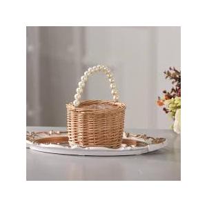 Pearl Handle Flower Girl Basket