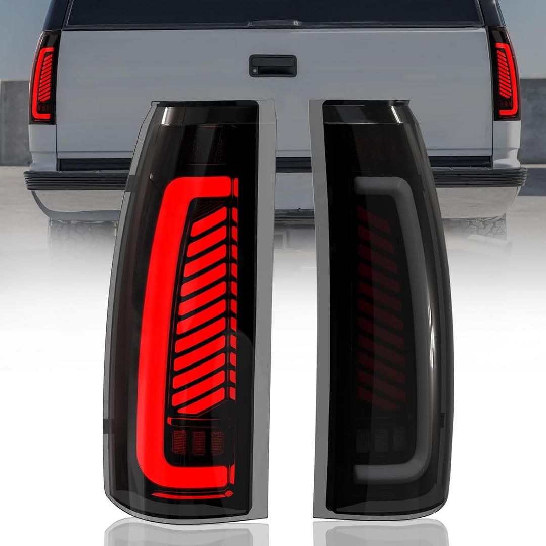 Sequential LED Tail Lights for 1988-1998 Chevy GMC C/K, Silverado, Sierra, 1992-1999 Suburban Yukon, 95-99 Tahoe, Pickup Truck Rear Lights with Start-Up Animation, Dynamic Turn Signals
