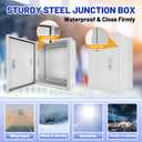 Outdoor Electrical Box 12 x 10 x 6''D NEMA 4X Enclosure Steel Box, Waterproof & Dustproof Outdoor/Indoor Lockable Electrical Junction Box, with Mounting Plate