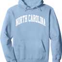 Retro North Carolina Blue Souvenir Simple North Carolina Tee Pullover Hoodie, Large