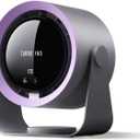 Desk Fan, USB Rechargeable Quiet Desktop Fan with 5400mAh Battery & LED Display, Adjustable Speed Control, 90 Tilt Head Hangable Table Fan for Office, Bedroom, Dorm, Kitchen (Deep Sky Grey)