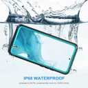 Lanhiem for Samsung Galaxy S22 Case, IP68 Waterproof Dustproof with Built-in Screen Protector, Heavy Duty Full Body Protective Phone Case for Samsung S22 5G, Blue/Clear