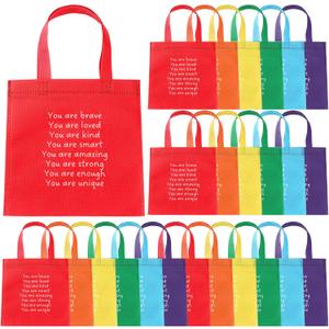 Coume 96 Sets Valentines Gifts Bags for Students Inspirational Rainbows Party Favor Bag for Primary School Student Sunday School Gift Goodie Employee Coworker Office Classroom Kindergarten (Classic)