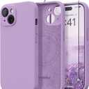 Magnetic for iPhone 14 Case, Compatible with MagSafe, [Full Camera Protection][Screen Protector] Silicone Shockproof Protective Phone Case for iPhone 14 6.1 inch, Light Purple