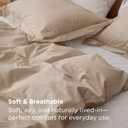 Bedsure 100% Washed Cotton Duvet Cover King Size - Frosted Almond Minimalist Bedding Set Linen Like - PureWoven Plain Simple & Soft Comforter Cover for All Seasons (Frosted Almond, King, 104"x90")