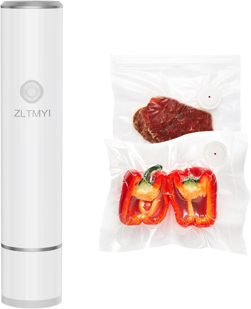 Handheld Vacuum Sealer for Food,Compact Vacuum Sealer Machine Portable and Rechargeable,Include 20 Reusable Vacuum Sealer Bags Ideal for Preservation Fresh,Sous-Vide,Meal Prep,Food Storage