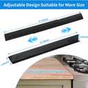2 PCS Expandable Stainless Steel Stove Gap Covers (13.8"-27.5"), Kitchen Counter Filler Strip,Easy Retractable Length Cooktop Trim KitOven Gap FillerHeat Resistant Guard Between (Black)
