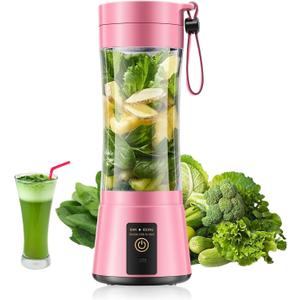Personal Size Portable Blender - Cordless Mini Blender Make Smoothies & Shakes, 380Ml BAP Free Traveling Cup, Quickly Squeezed in Office/Picnic/Sports/Home