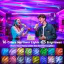 Karaoke Machine for Adults Teen Kids with Northern Lights,16-Color 2 Karaoke Microphone for Kids Mini Karaoke Machine Aurora Light,6 Voice Changer Teen Girl Gifts Trendy Stuff