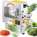 Newhai 200W Commercial Vegetable Slicer Machine Electric Automatic Veggie Fruit Cutter 400lb/h with Conveyor Belt 1-35mm Thickness Adjustable for Cucumber Scallion Green Bean Banana 110volt