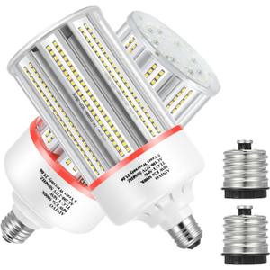 50W Led Corn Light Bulb,E26/E39 Base,5000k Daylight,110-277v,6500lm,CFL HID 175w Metal Halide Replacement For Indoor Outdoor General Lighting,Garage,Workshop,Street And Area Light Super Bright(2-Pack)